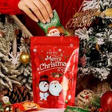Christmas Zipper Handbag Self-Sealing Standing Gift Bag, Small Packaging Bag For Christmas New Year Party Gifts, Christmas Decoration Packaging Bag, Random Color And Style - Red - View 4