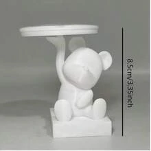 Fluid Bear Polar Bear Tray, Creative Desktop Office Decor, Entryway Small Jewelry Tray Decoration, Computer Desk Decor, Jewelry Accessory Storage Tray - Multicolor - View 8