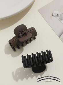 5pcs 4cm Milk Coffee Color Small Claw Hair Clips, Sweet Girl Style Solid Color Side Clips, Suitable For Braiding, High Ponytail, Half-Up Hair And Updo Hair Accessories - Multicolor - View 5