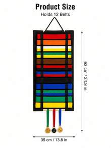 Wall-Mounted Martial Arts Belt Storage Rack (1pc) - Portable Karate Belt Display Stand With Medal Hooks, Lightweight Taekwondo Belt Hanging Display Rack; Suitable For Martial Arts Practitioners And Boxing, Combat Sports And Fitness Enthusiasts - Multicolor - View 11