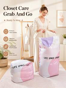 1/2/6pcs Vacuum Storage Bags, Large Cube Vacuum Seal Bags, High Capacity Compression Storage Bags, Suitable For Blankets, Bedding, No Pump Required, Press To Seal, Durable Thickened, Save 75% Space, Suitable For Oversized Clothes, Down Comforters, Quilts - Multicolor - View 4