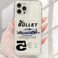 1PC Car Model Print Transparent Soft TPU Phone Case, Compatible With Apple 18 17 16 15 14 13 12 11 Plus Pro Max Series, Personalized Ins Style - Clear - View 4