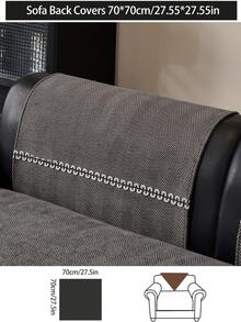 1pc All Season Chenille Sofa Cushion Cover, Modern Minimalist Non-Slip Protective Sofa Seat Cover, Machine Washable Warm Colorfast Home Decor Pet Friendly Protector, Suitable For Bedroom, Office, Living Room, L-Shaped Sofa And 1234 Seats - Light Grey - View 20