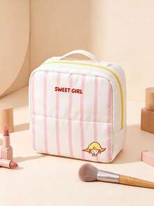 New Vertical Makeup Bag, Toiletry Storage Organizer, Large-Capacity Multi-Functional Cosmetic Storage Case Portable With Partitioned Sections LAZY TRAVELUPRIGHT COSMETIC BAG COMPACT SIZE LARGE CAPACITYMEETS DAILY NEEDS - View 13