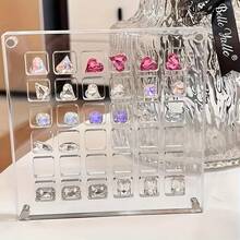 Hộp trưng bày và lưu trữ trang sức vỏ sò acrylic trong suốt có nam châm, kèm khay chia 36 ngăn lót da, phù hợp đựng vỏ sò, sao biển, trang sức và đá quý - khay để bàn nam châm phong cách hiện đại thanh lịch, đồ trang trí nhà cửa, quà tặng cho người sưu tầm - Nhiều màu - Xem 3