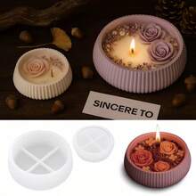 Fluted Round Storage Bowl Silicone Mold, Ribbed Jewelry Trinket Dish Candle Holder Tray Mold, DIY Epoxy Resin Concrete Cement Plaster Casting Craft For Home Decor - Striped Storage Bowl Silicone Mold - View 10