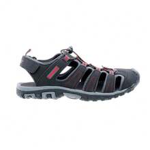 Hitec Hi-Tec Mens Tiore Logo Sandals - Black/Dark Grey/Red - View 1