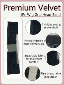 1pc/2pcs Lace Wig Non-Slip Soft Velvet Wig Grip Band, Velvet Wig Accessories Adjustable Headband Suitable For Full Lace Front Wigs, Ear Hook Design Natural Lace Edge, Elastic Band, Halloween - View 6