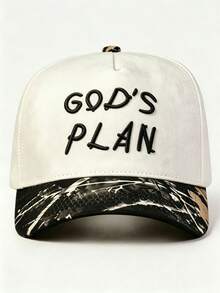 1pc Men Hats Two-Tone 'GOD'S PLAN' Embroidered Hats For Men, Adjustable Design, Perfect For Parties, Travel, Outdoor Activities, And Sun Protection - Multicolor - View 13