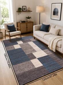 1pc Geometric Modern Living Room Area Rug, Black White Grey Printed Polyester Fiber Rectangular Easy Care Washable Home Rug, Suitable For Living Room, Hallway, Bedside, Sitting Room, Bedroom, Office, Kitchen, Farmhouse Home Decor - Multicolor - View 33
