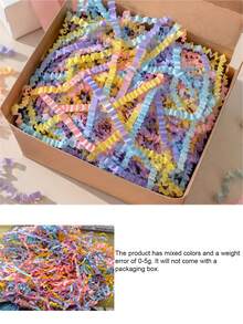 300g/100g Macaron Color Crepe Paper Shreds, Colorful Gift Box Filler, Rainbow Paper Shreds Packaging Material, Decorative Basket Filler, Suitable For Gift Wrapping, Birthday Party, Wedding, Baby Shower Crafts And Handmade Packaging Decoration - Multicolor - View 7