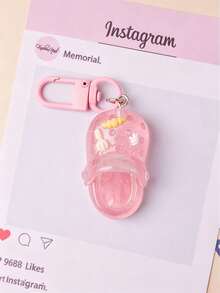 1/6pcs Icy Translucent Glitter Jelly Color Cartoon Clogs, With Fork, Croissant, Cream Decoration, Suitable For Daily Matching, Bag And Backpack Charms, Commemorative Gift For Friends - Multicolor - View 10