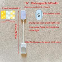 1 pieza Luz de lectura recargable con 8 LED - 3 temperaturas de color que cuidan los ojos, brillo regulable, lámpara de lectura compacta y ligera con pinza, adecuada para estudiantes, niños, tejer, acampar, reparar, amantes de los libros, regalo de graduación - Estilo vertical blanco - Ver 10