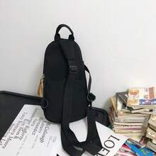 SHILAN Vintage Canvas Sling Chest Bag, Letter‑Decorated Multi‑Pocket Crossbody Pack For Outdoor Casual Daily Use - Multicolor - View 2