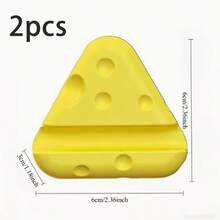 2/1pc Cute Cheese-Shaped Desktop Phone Stand, Fun Realistic Cheese Block Phone Holder, Compact Stable Slouchy Bracket For Watching Videos And Movies, Desktop Decoration Ornament, Creative Desktop Accessory Compatible With Most Phone Models - Big Cheese - View 9