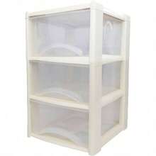 DIY Apparel & Needlework Storage - 3 Drawer + Cream - View 2