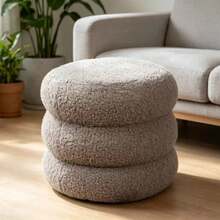 1pc Soft Round Stool, Living Room Footrest, Sofa Bench, Makeup Vanity Stool, Shoe Changing Stool, Slouchy Sofa Shoe Bench, Entryway Sitting Stool - Multicolor - View 9