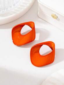 1 Pair Women's Oval Hollow Stud Earrings Shiny Finish - Women's Earrings - View 11