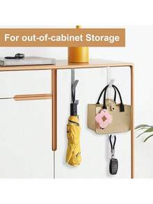 Carbon Steel Door Hook - Heavy Duty Metal Multi-Purpose Towel Rack | Space-Saving Vertical Design Storage Hook Rack | Bathroom Door Hook Towel Rack, Titanium, No Drilling Required, Suitable For Bedroom, A Good Choice For Storage Tools - Multicolor - View 9