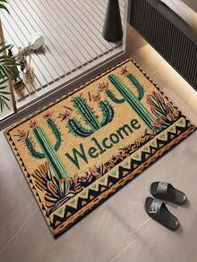 1pc Desert Cactus Pattern Bath Mat, Machine Washable, Suitable For Bathroom, Kitchen And Entryway, Daily Decoration, Creative Gift, Bathroom Mat, Cactus Design, Cactus Decor, Home Decor Carpet - B - View 11