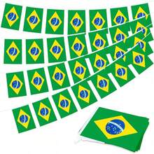 Brazil Flag Brazil Mini Chain Flag World Mini Flag Suitable For Party Events Classroom Conference Room Sports Events Garden Festival Grand Opening Bar Sports Club Celebration - Multicolor - View 2