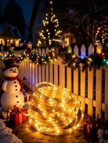 Christmas LED String Lights, 50/100/200 Star Configuration Options, USB Interface, 8 Different Modes. Fairy LED Tube Lights, 8-Mode Rope Decorative Lights, IPX4 Garden Tree Party Decorative Rope Fairy Lights, Bendable And Wrappable Decorations | Pool Steps, Hallways, Stair Handrails, Yard Tree Stumps | Holiday Lighting Display, Halloween Decoration, Perfect For Decorating Your Pool, Yard Or Camping Activities During Halloween And Thanksgiving - USB Tube Light - View 6