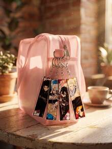 1Pc/4Pcs Kagurabachi Theme Acrylic Keychains, Featuring Character Vertical Illustrations And Battle Action Designs, Fashionable Bag Charm, Suitable For Back To School, Gift For Anime Fans, Exquisite Collection, All Seasons - Multicolor - View 2