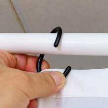 Set Of 24 Plastic Shower Curtain Hooks In Black, Inner Size 4.6 X 2.9 Cm, C‑Ring Fasteners For Hanging Shower Curtains - 24 Pcs - View 8