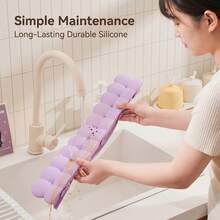 1pc Beige/Purple/Red Silicone Sink Splash Guard With Suction Cups, Can Be Placed Behind The Sink, Kitchen Sink Splash Guard, Restaurant Sink Splash Guard - Multicolor - View 5
