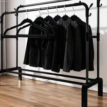 1pc Flocked Non-Slip Thickened Durable Coat Suit Jacket Hanger, Sturdy Heavy Duty Closet Storage Organizer Rack, Wardrobe Accessory, Premium Felt Space-Saving Hanging Rack For Home - Multicolor - View 6