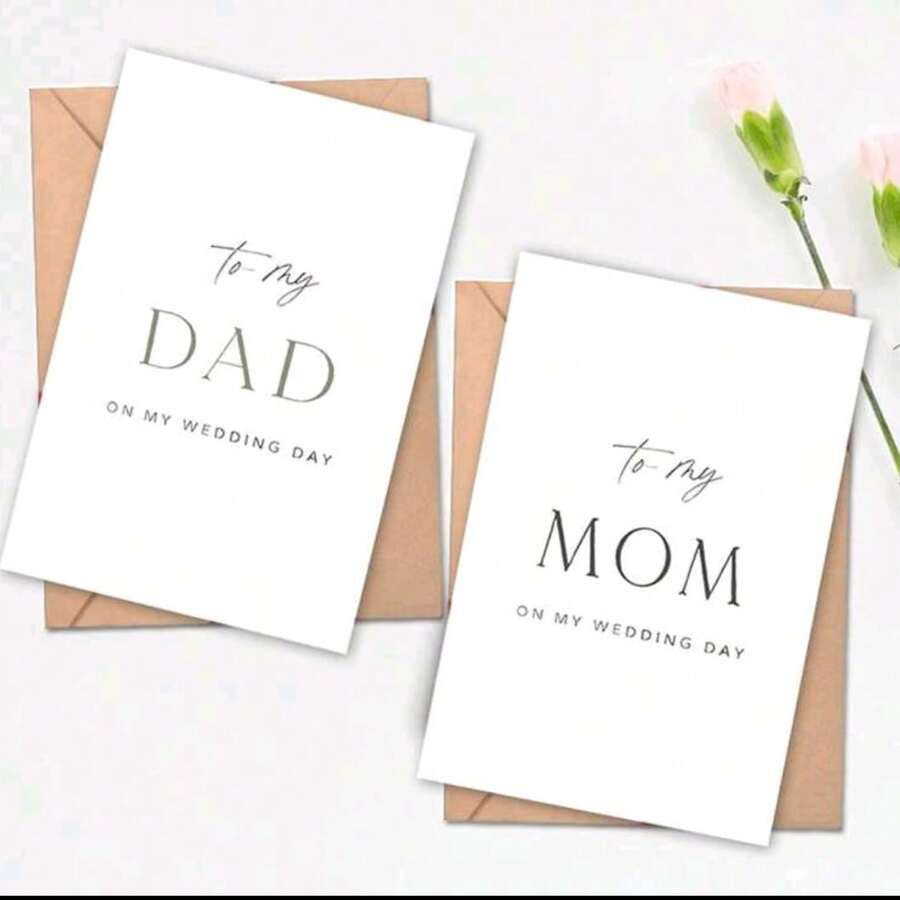 Wedding Day Greeting Card For Parents, Thank You Card For Parents, Parents Memorial Gift, With Envelope - Multicolor - View 1