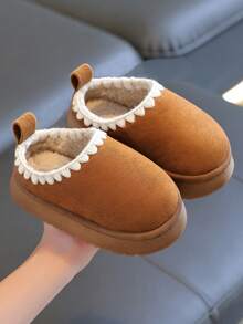 Children's Indoor Bedroom Slippers, Fuzzy Slippers For Boys And Girls, Simple And Elegant - Brown - View 5
