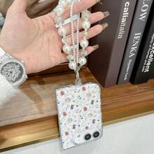 1pc Girls Foldable Phone Case Cute Popular Transparent Wrinkled Full Screen Bear Protective Cover Apple Foldable Phone Case Back To School Gift Graduation Gift Compatible With IPhone Ultra - Multicolor - View 12