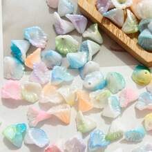 140pcs Multicolor Pearl Luster Morning Glory Acrylic Center Hole Loose Beads For DIY Bracelets, Phone Charms, Keychains Handmade Craft Supplies - Multicolor - View 1