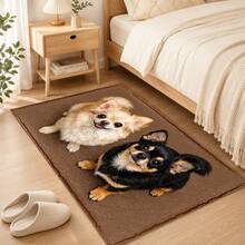 1pc Chihuahua Puppy Pattern Printed Faux Cashmere Kitchen Mat, Absorbent Kitchen Rug, Long Runner Mat, Sink Front Mat, Suitable For Kitchen, Bathroom, Entryway, Hallway, Laundry Room And Home Decor - Multicolor - View 9