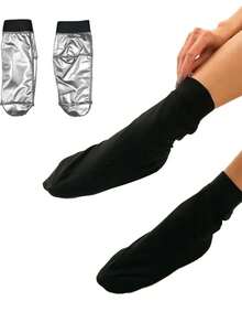 1Pc Pink Reusable Spa Foot Care Socks, Home Travel Foot Treatment Accessory,Travel Essentials,Foot Care,Back To School,Fall - Moisturizing Foot Sleeves - View 6