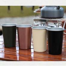Outdoor Camping Stainless Steel Coffee Cup, Camping Water Cup, Tea Cup, Portable 350ML Wide Mouth Cup, Stackable Storage - Multicolor - View 5