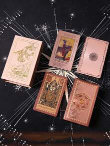 Set Kartu Tarot Foil Emas, Kartu Tarot Rider-Waite Klasik Tahan Air PVC Tahan Lama, Kartu Ramalan Nasib dengan Buku Panduan, Cocok untuk Latihan Tarot Pemula, Permainan Pesta, Koleksi Alat Peraga Ramalan, dan Hadiah. - MultiWarna - View 1