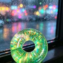 New Maltose Donut Ornaments, Translucent Iridescent Glitter Decor, Creative Desktop Display, Festive Halloween Home Decoration - Multicolor - View 6