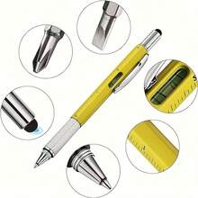6-In-1 Pocket Genius Pen/Multi-Function Tool Set, Includes Level, Precision Screwdriver, Stylus And Ruler. Durable And Portable, Suitable For Phone Repair And Creative Work. Black. Adha Mubarak! - Multicolor - View 8