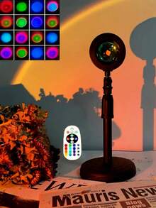 1pc 16-Color Sunset Projection Lamp With Remote Control And USB Powered - 4 Mode Settings, Suitable For Photography, Selfie, Party, Home Decor - Great Gift For Women, Girls, Wedding, Halloween, Christmas, Birthday Gift - Multi-color light - View 18