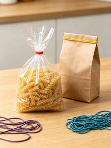 20pcs Large Long Morandi Color Rubber Bands, Multiple Colors, Heavy Duty High Quality Office Supplies, Suitable For Home, Kitchen And Office - A - View 2