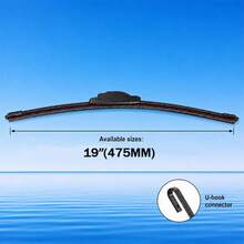 1pc Double Rubber Strip Windshield Wiper Blade 14"-26" Car Wiper Soft Bone Wiper Front Windshield Wiper High Definition Quiet Wiper - Black - View 11
