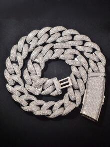 1pc 20MM Long Clasp Cuban Chain Hip Hop Personalized Daily Wear DIY Jewelry - Engraved Long Buckle - View 4