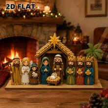 2D Flat, Christmas Eve, Decorative Sign, Party Decoration, Perfect Holiday Gift, Home, Religious Theme, Prayer, Desktop Office Ornament, Christmas, Halloween Decoration, Suitable For All Occasions, Vintage, Decorative Sign, Halloween Decoration, Halloween Home Decor, Halloween, Christmas Decoration - Upgraded Version - View 4