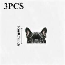 Bulldog Peeking Sticker - Hidden Button Activated Pop-Up PVC Vinyl Privacy Decor, Easy To Install Car Rearview Mirror Sticker (No Tools Required) - one-size - View 6