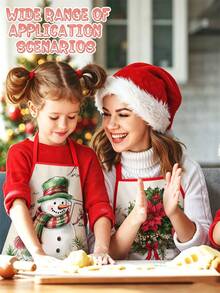 1/2/4pcs Christmas Apron, Christmas Party, Suitable For Kitchen Cooking, Festivals And Parties. It's Also A Great Gift To Give To Friends. - Multicolor - View 5