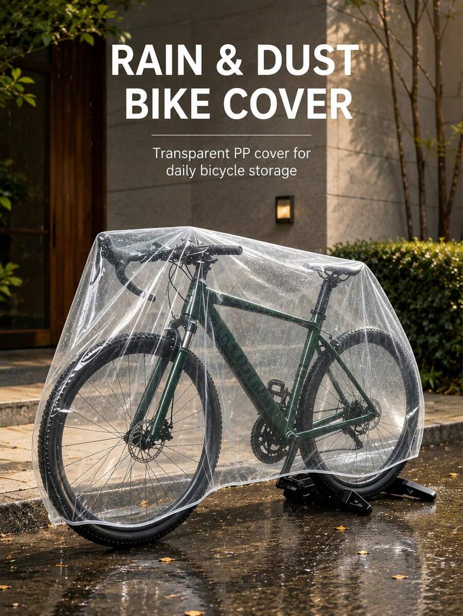 1/3/5/10pcs Road Vehicle Protective Cover, High Transparency Material Doesn't Block Color, Elastic Closure Quick Wear, Fits Road Vehicles, Mountain Bikes And Various Cycling Gear, Portable Transparent Bicycle Cover - Bicycle Transparent Cover - View 1
