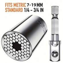Universal Socket Wrench Torque Head Set Ratchet Super Socket Tool Electric Drill Adapter Wrench Key Multi-Function - Universal Socket BL - View 5