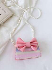 1pc Girls Bow PU Magnetic Closure Fashion Crossbody Bag Suitable For All Seasons Daily Use - A - View 10